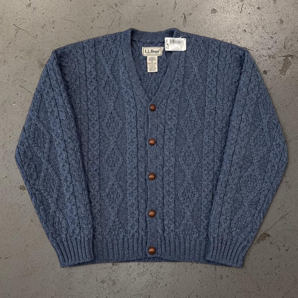Mens L.L. Bean Knit Wool Sweater With Tags SZ L
